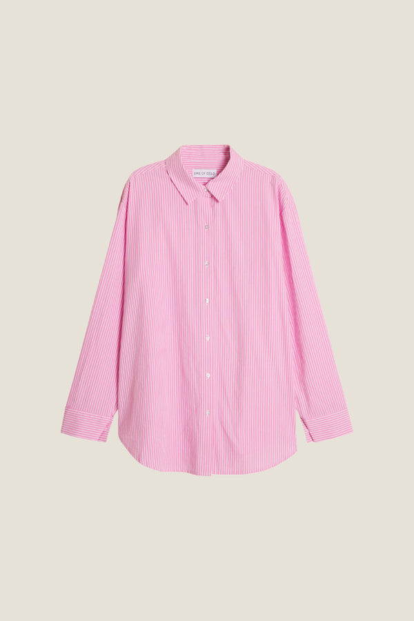 Line Of Oslo Basic Stripe Shirt Top Pink 002