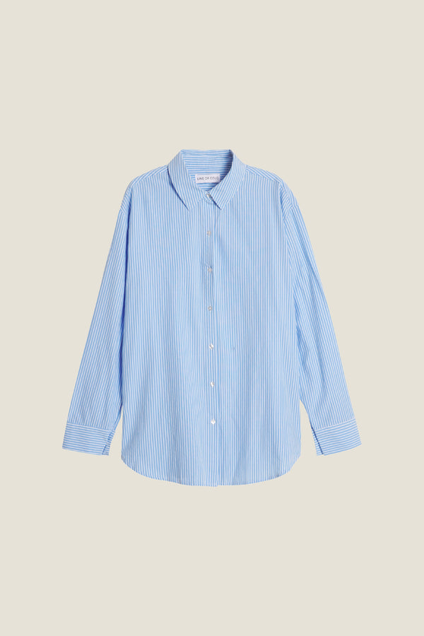 Line Of Oslo Basic Stripe Shirt Top Light Blue 003