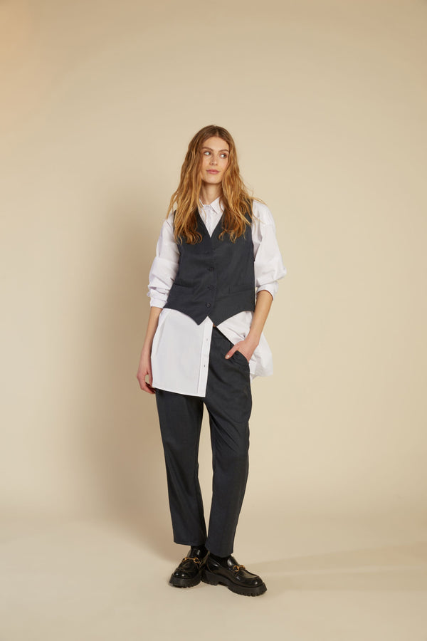 Line Of Oslo Ben Solid Trousers Trousers Antracite 004