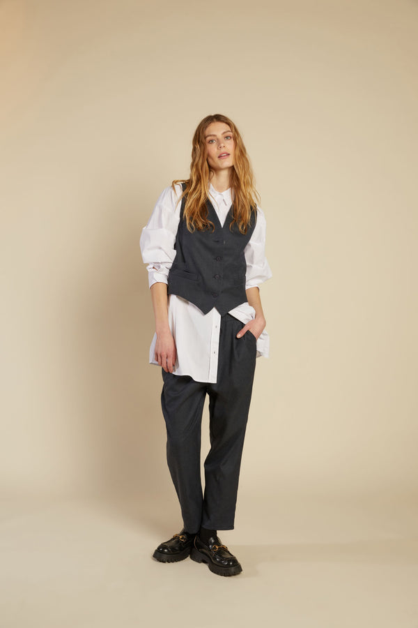 Line Of Oslo Ben Solid Trousers Trousers Antracite 004