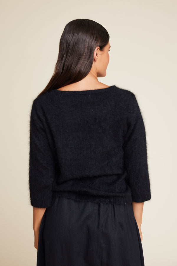 Line Of Oslo Bergman Solid Sweater Knitwear Black 097