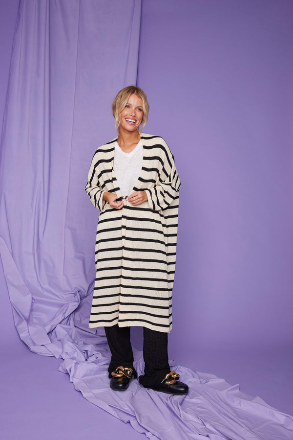 Line Of Oslo Bessie Cardigan Cardigan Stripe 100