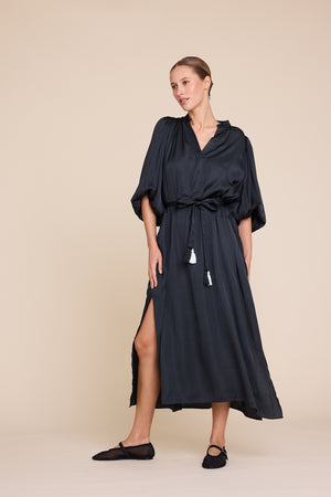 Line Of Oslo Billy Satin Dress Dress Black 097