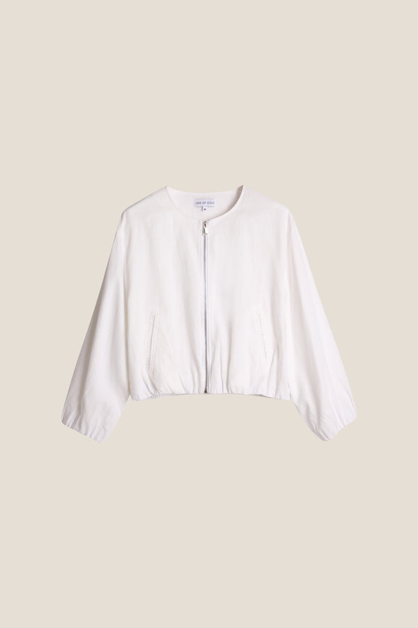 Line Of Oslo Bomber Linen Jacket Jacket White 001