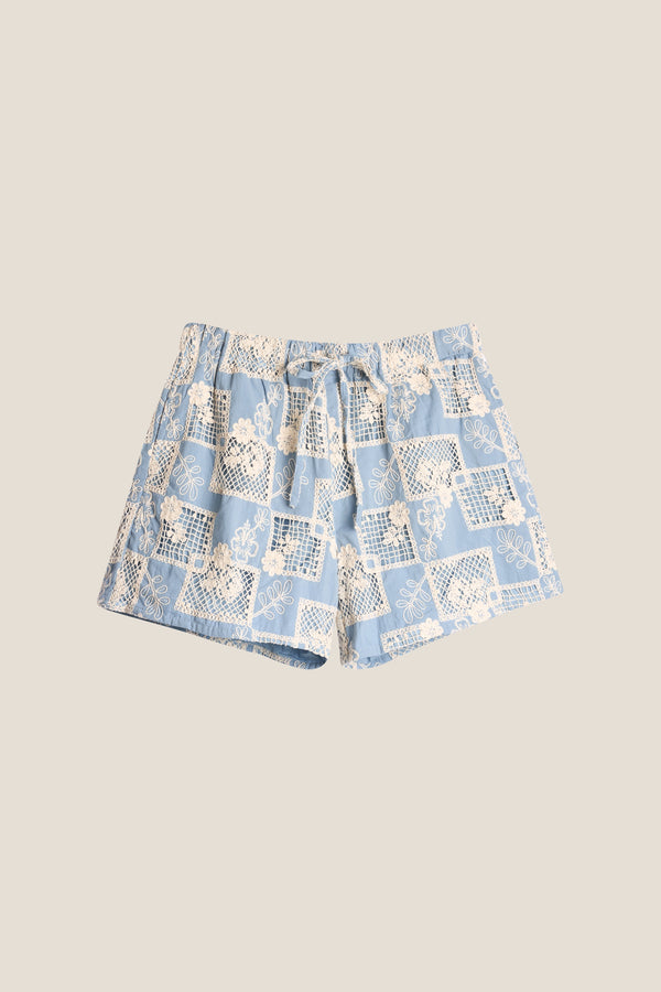 Line Of Oslo Boy Friend Lace Shorts Short Light Blue 003