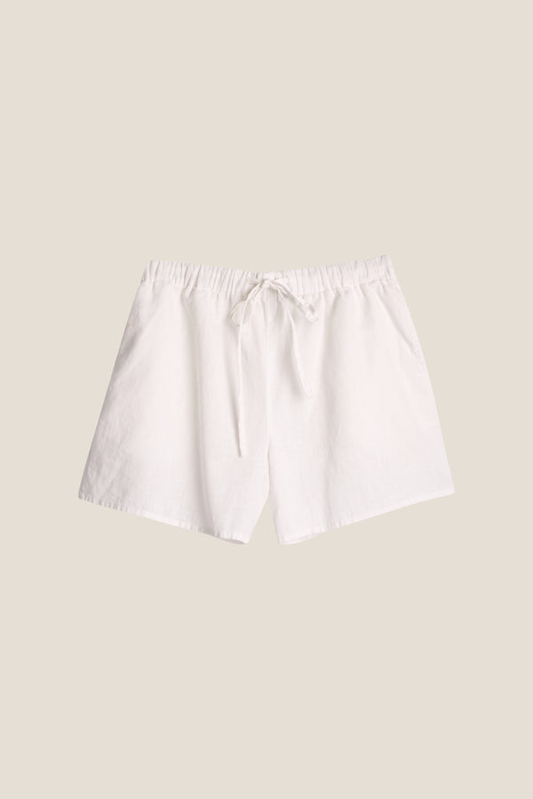 Line Of Oslo Boy Friend Linen Shorts  White 001