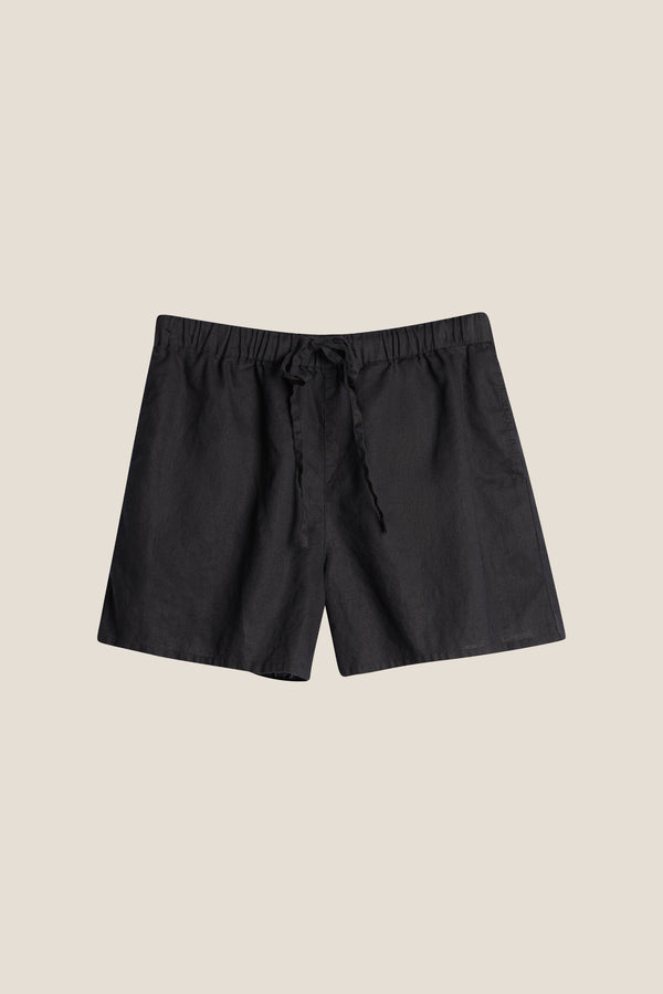 Line Of Oslo Boy Friend Linen Shorts  Black 097