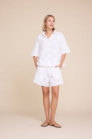 Line Of Oslo Boy Friend Lace Shorts Short White 001