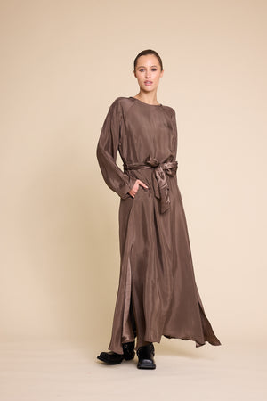 Line Of Oslo Bridget Long Dress Dress Brown 063
