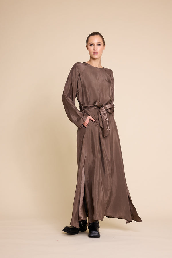 Line Of Oslo Bridget Long Dress Dress Brown 063