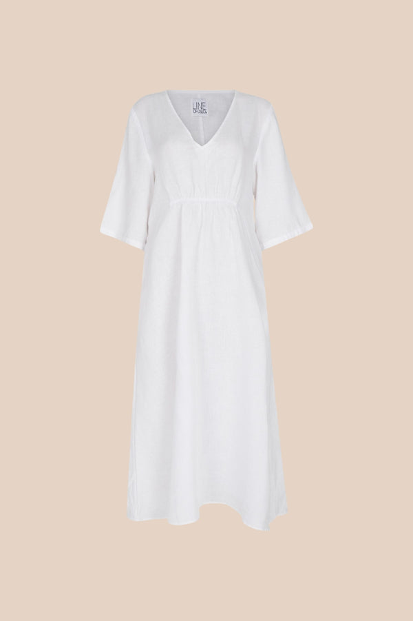 Line Of Oslo Britney Linen Dress Dress White 001