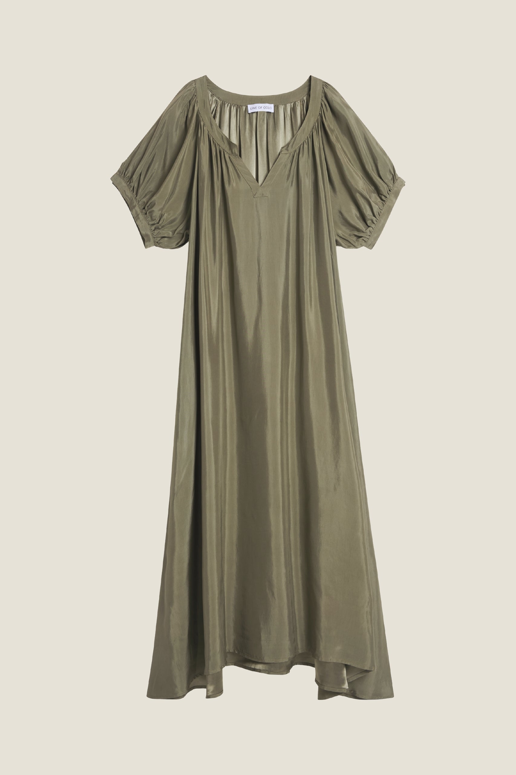 line of oslo dress LINE OF OSLO LINE OF OSLO New Saint Linen Dress Black / XS