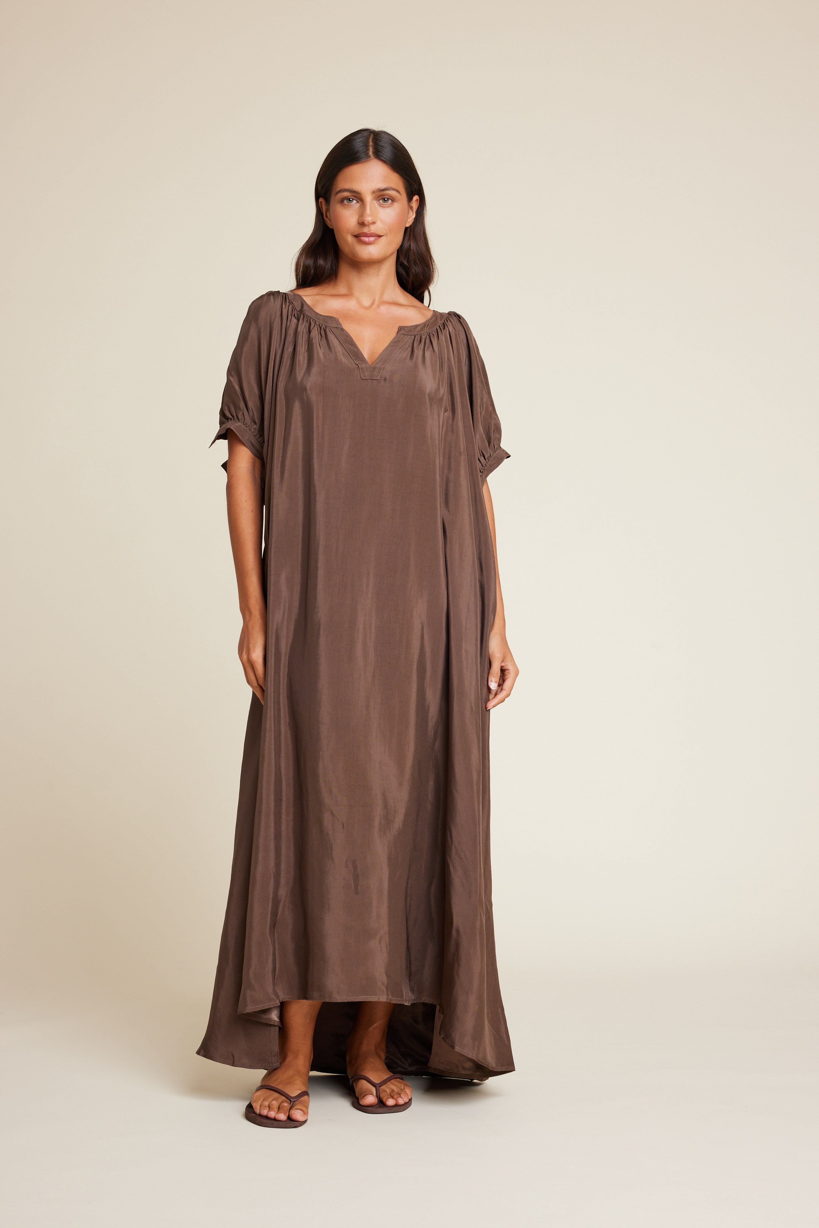 Line of Oslo Britt Viscose Dress Brown / L Line of Oslo Britt Viscose Dress Brown / L