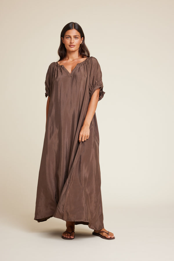 Line Of Oslo Britt Viscose Dress Dress Brown 063