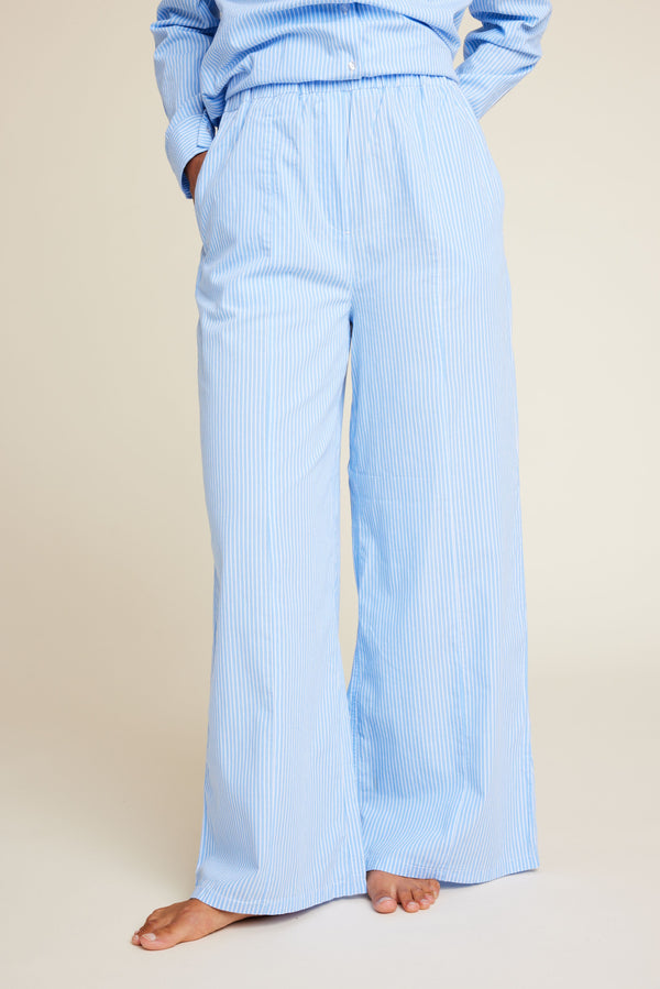 Line Of Oslo Bud Stripe Trousers Trouser Light Blue 003