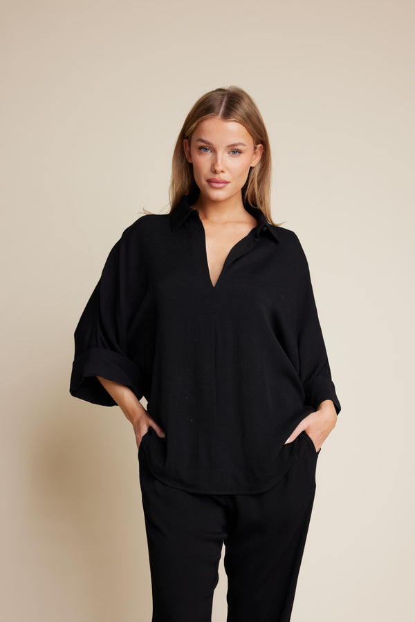 Line Of Oslo Classy Blouse Blouse Black 097