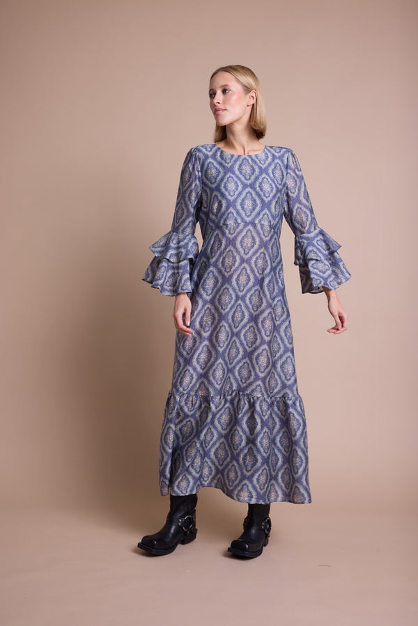 Line Of Oslo Daughter Print Kjole Dress Blue 066