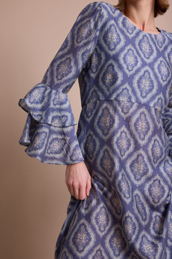 Line Of Oslo Daughter Print Kjole Dress Blue 066