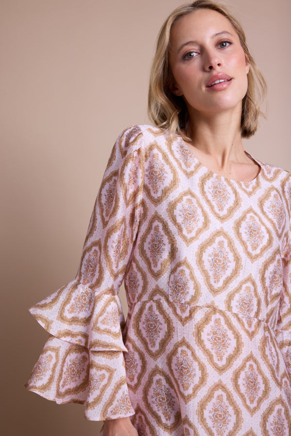 Line Of Oslo Daughter Print Kjole Dress Pink 002