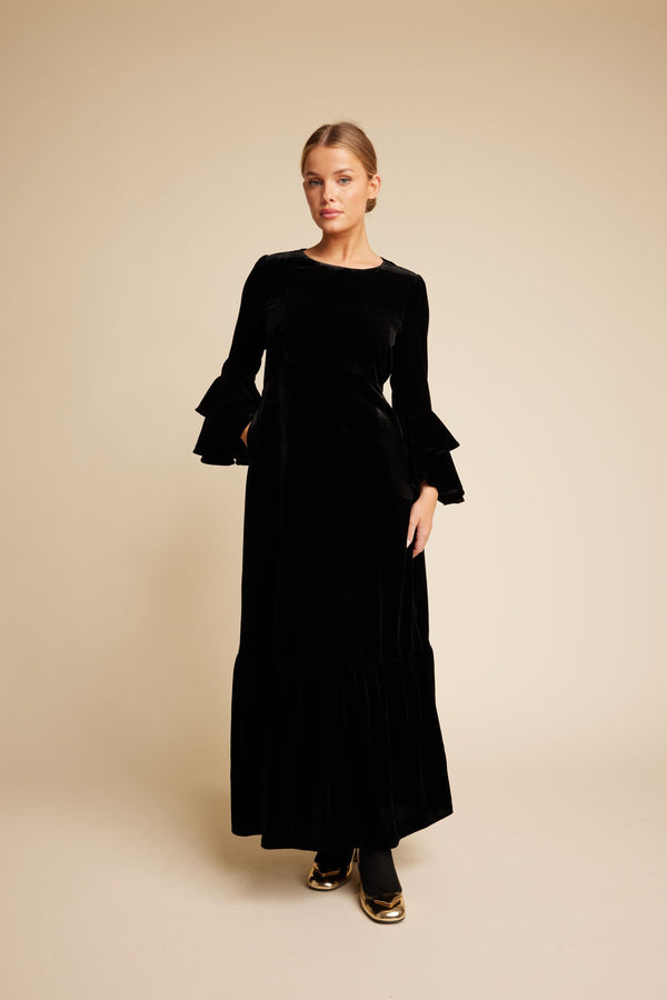 Line Of Oslo Daughter Velvet Dress Dresses Black 097