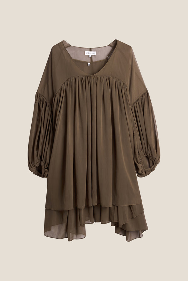 Line Of Oslo Dawn Solid Dress Dress Dark brown