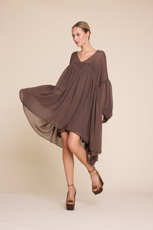 Line Of Oslo Dawn Solid Dress Dress Dark brown 064