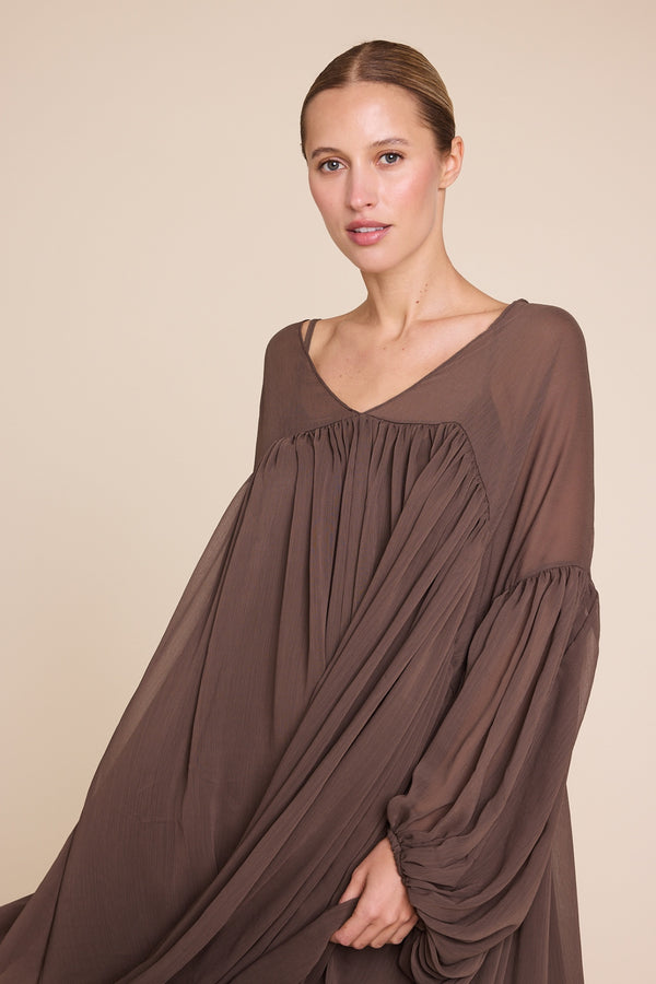 Line Of Oslo Dawn Solid Dress Dress Dark brown