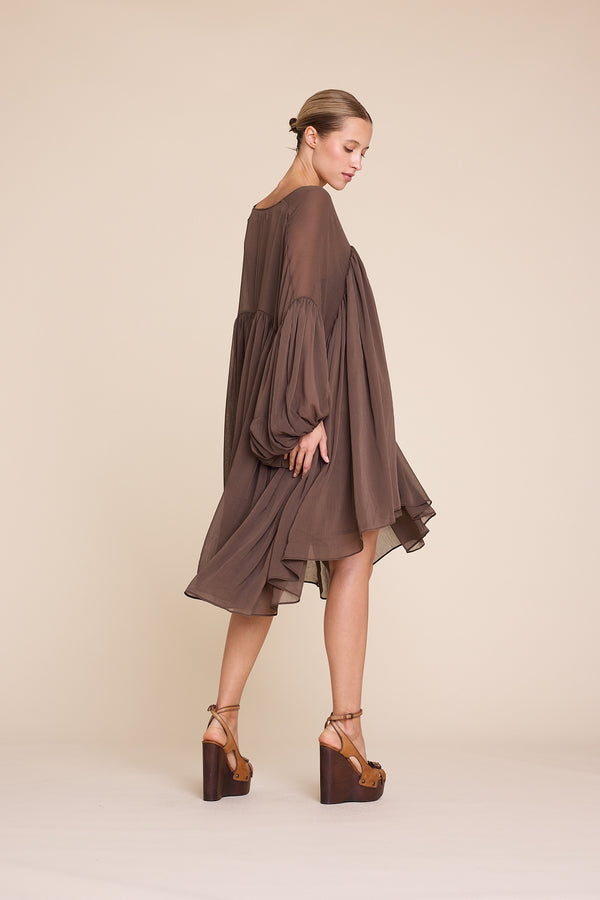 Line Of Oslo Dawn Solid Dress Dress Dark brown