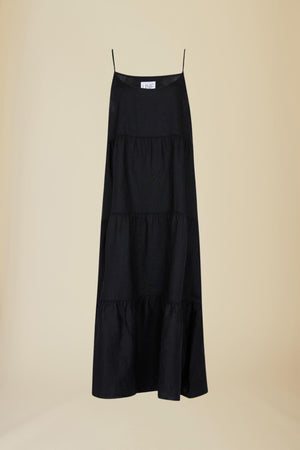 Line Of Oslo Dina Linen SS24 Dress Dresses Black 097