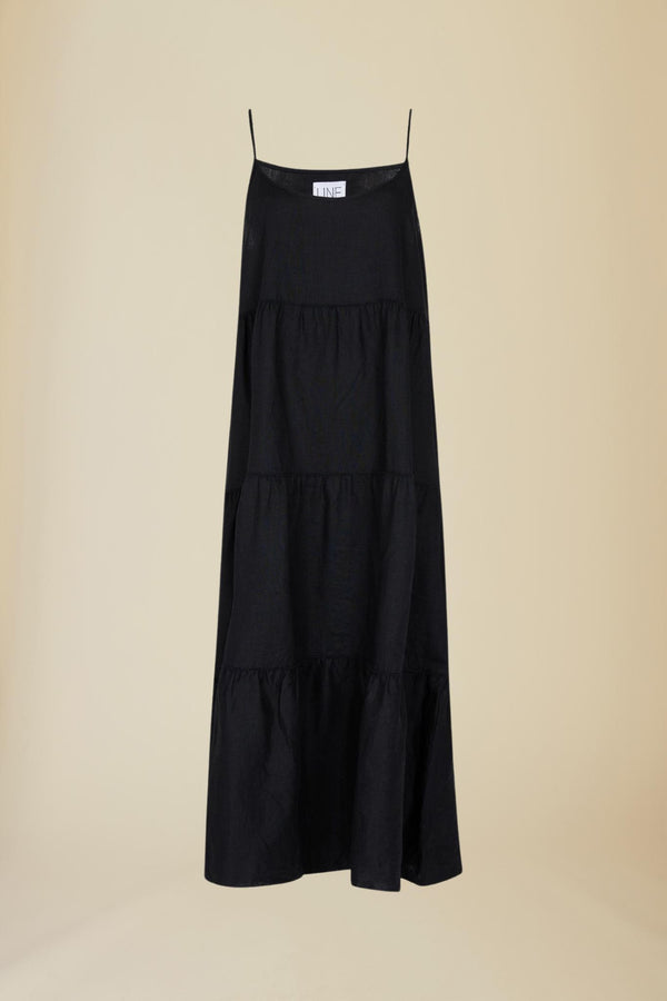 Line Of Oslo Dina Linen SS24 Dress Dresses Black 097