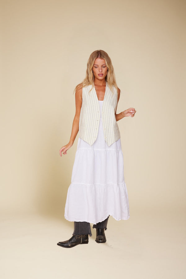Line Of Oslo Dina Linen SS24 Dress Dresses White 001
