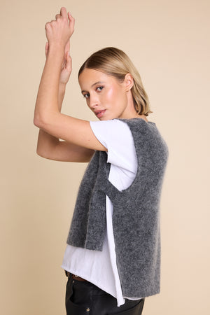 Line Of Oslo Dog Strikket Vest  Antracite 004
