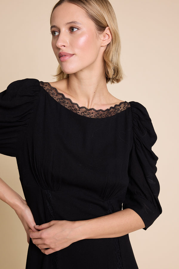 Line Of Oslo Dorothy Solid Dress Dress Black 097