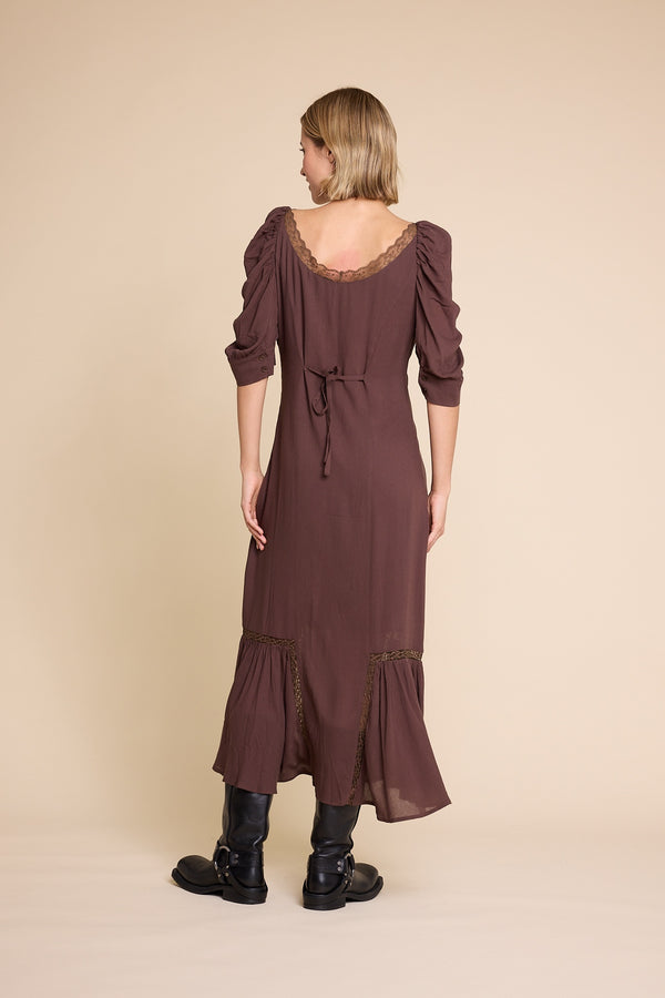 Line Of Oslo Dorothy Solid Dress Dress Brown 063