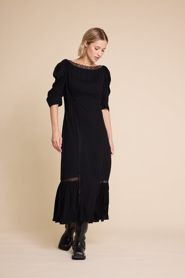 Line Of Oslo Dorothy Solid Dress Dress Black 097