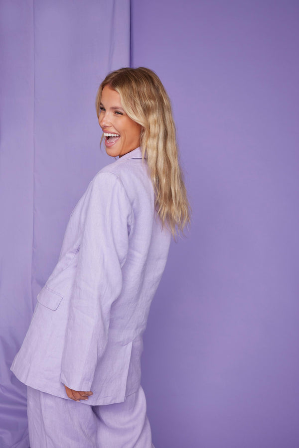 Line Of Oslo Earth Linen Blazer Blazer Purple
