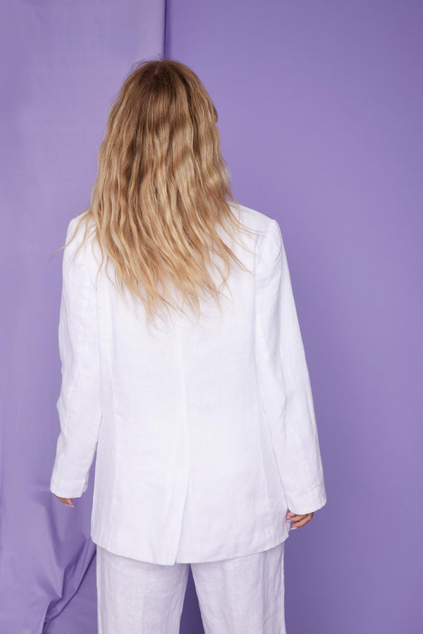 Line Of Oslo Earth Linen Blazer Blazer White 001