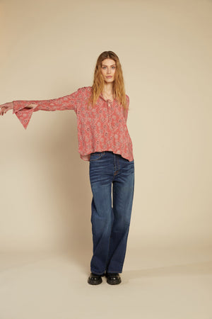 Line Of Oslo Elena Print Blouse Blouse As is 136