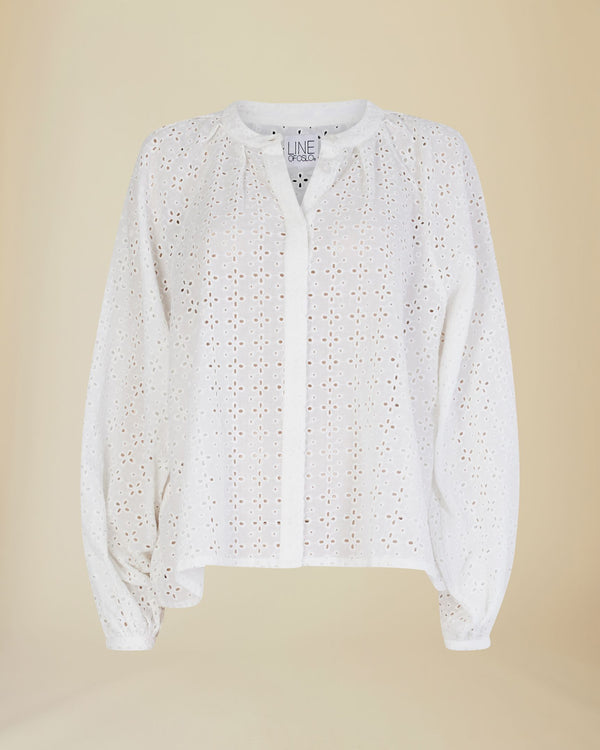 Line Of Oslo Ella Lace Blouse Blouse White 001