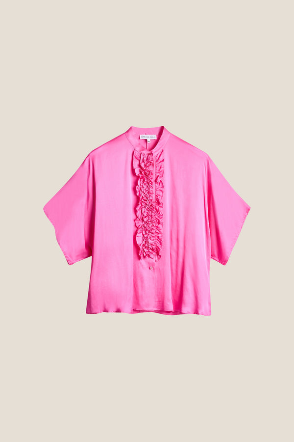 Line Of Oslo Ellie Satin Blouse Blouse Strong Pink 038