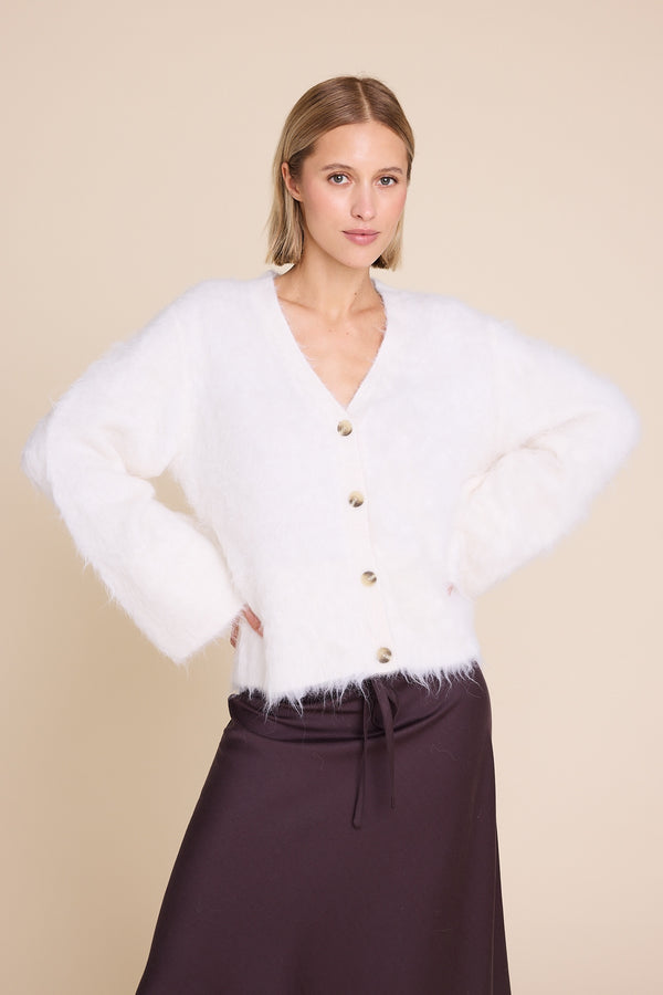 Line Of Oslo Elsa Cardigan Cardigan Creme 091