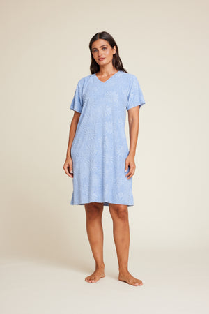 Line Of Oslo Elvis Long Flower Dress Dress Blue Flower 188