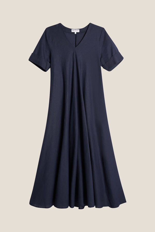 Line Of Oslo Eva Linen Dress Dress Dark blue