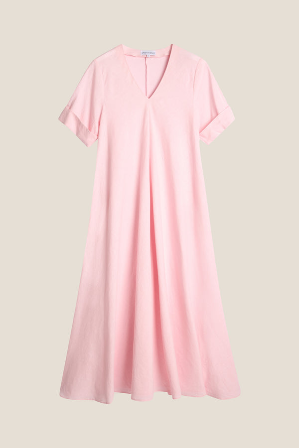 Line Of Oslo Eva Linen Dress Dress Pink 002