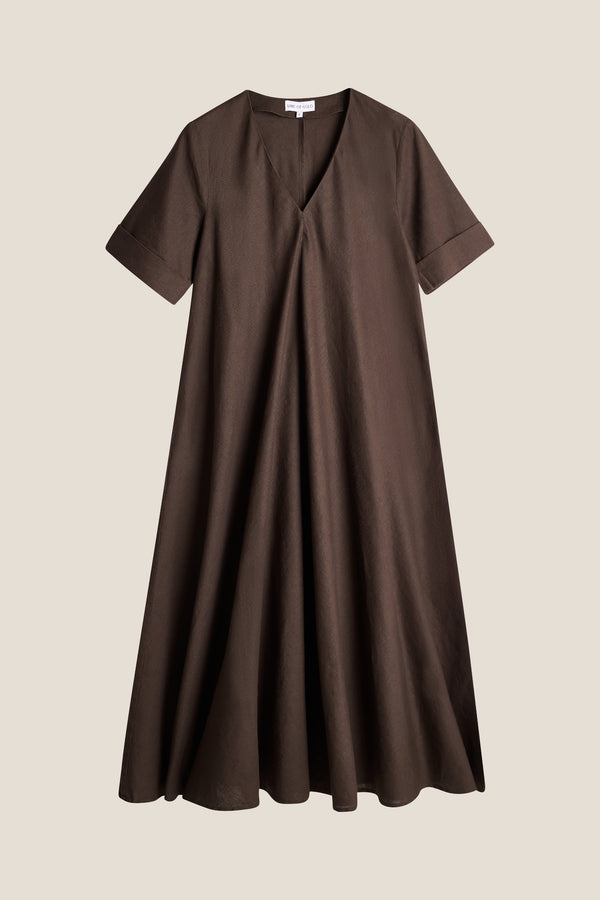 Line Of Oslo Eva Linen Dress Dress Dark brown 064