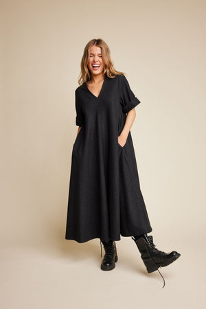 Line Of Oslo Eva Wool Dress Dress Antracite 004