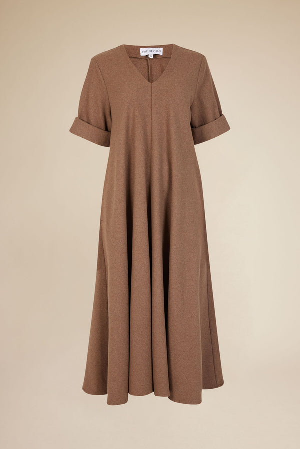 Line Of Oslo Eva Wool Dress Dresses Brown 063