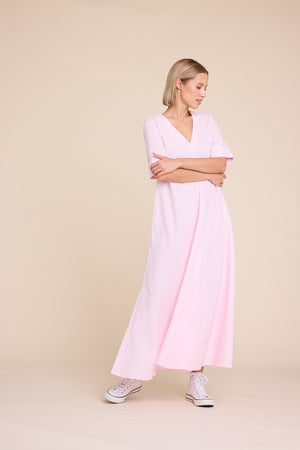 Line Of Oslo Eva Linen Dress Dress Pink 002
