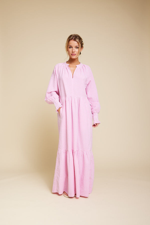 Line Of Oslo Everyday Check Dress Dresses Pink 002
