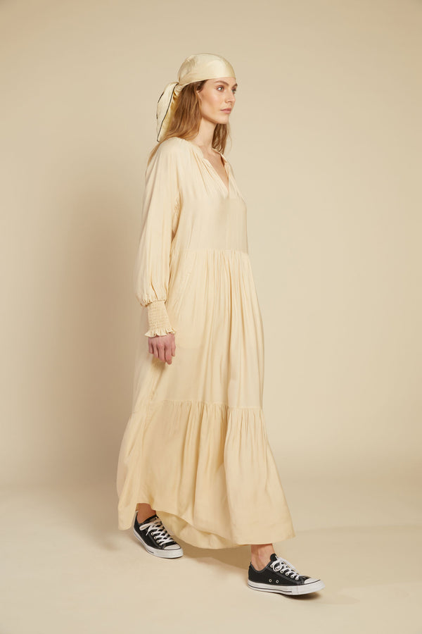 Line Of Oslo Everyday Solid Dress Dresses Creme 091